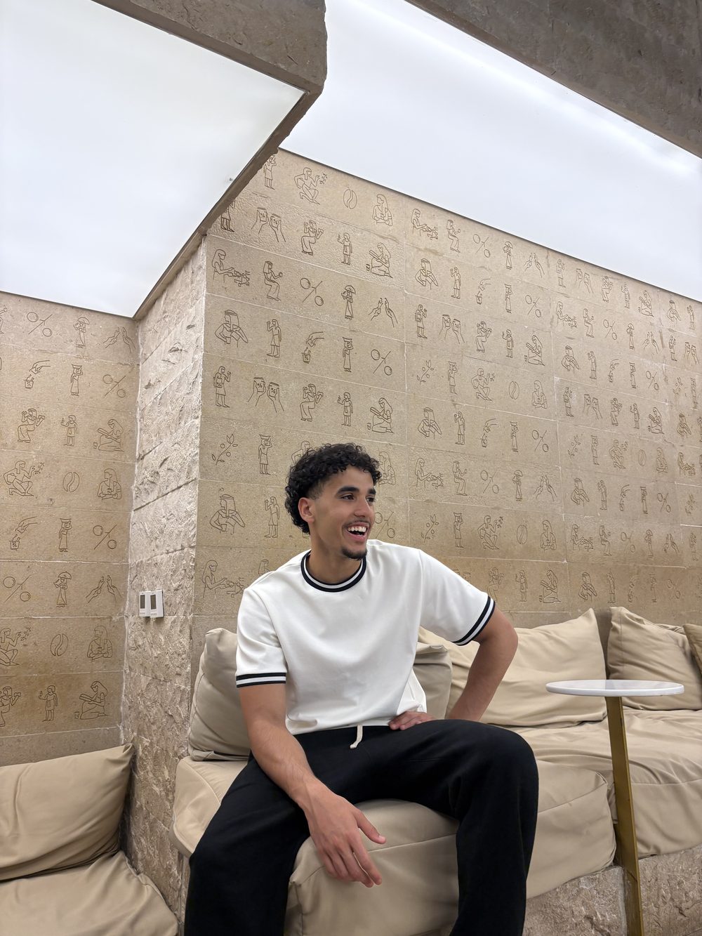 Marwan Ayman, founder of Kira, in a Doha café